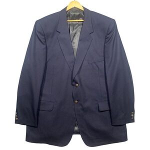 Bernhard Altmann Mens Navy Blue 100% Pure Wool 2 Button Blazer Sport Coat 50L